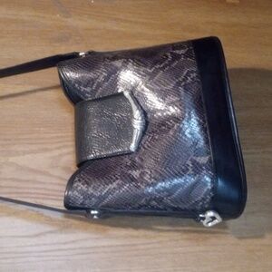 Brighton Vintage Leather Full Size Bag Excellent Condition Snake Pattern Texture